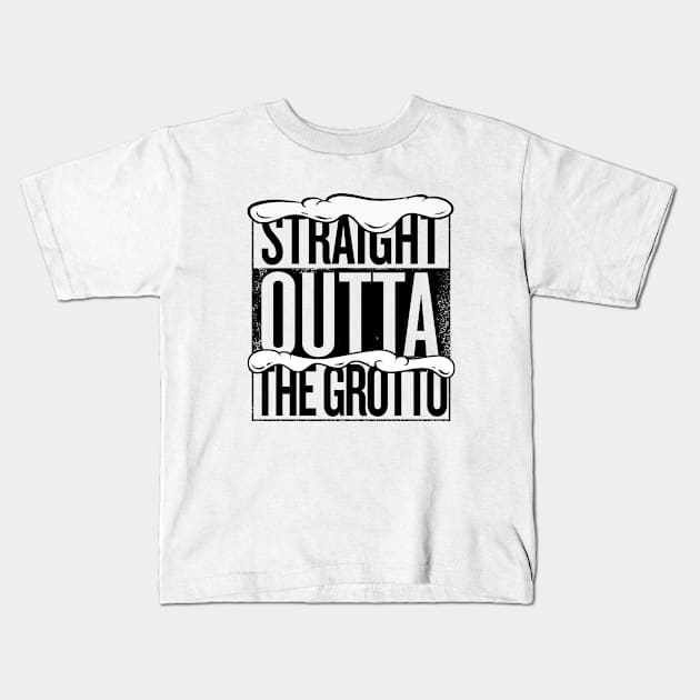 Straight Outta The Grotto Christmas Kids T-Shirt by Rebus28